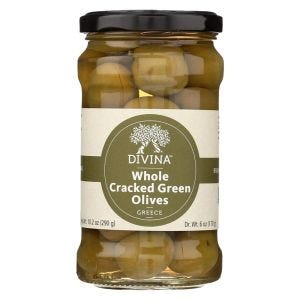 Divina Green Cracked Olives