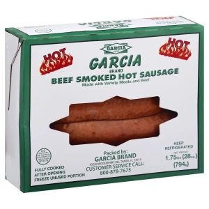 Garcia Beef Smoked Hot Sausage
